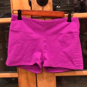 Hot purple spandex shorts